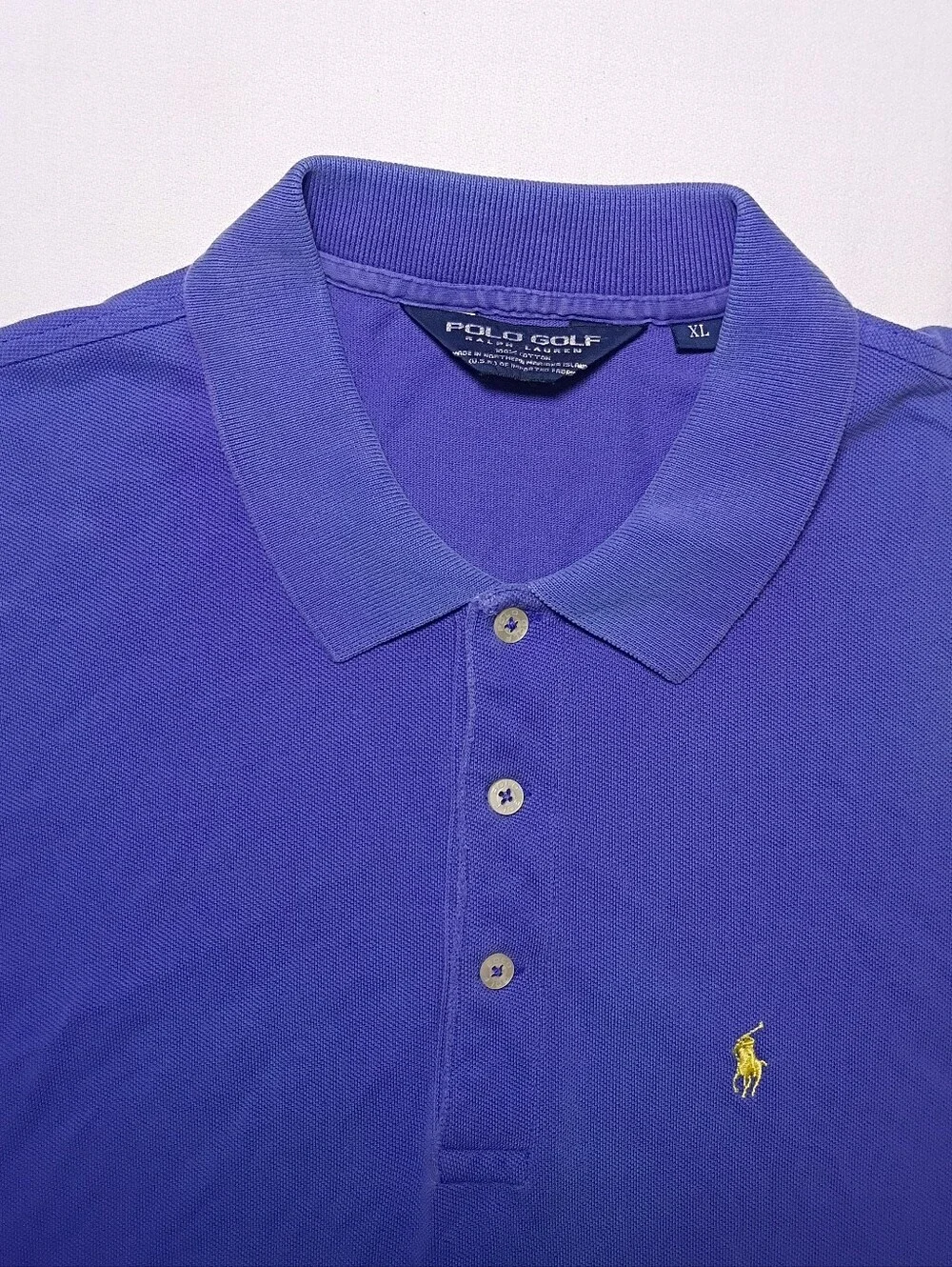 Vintage Polo Golf Ralph Lauren Mens Cotton Knit Polo Shirt XL Purple